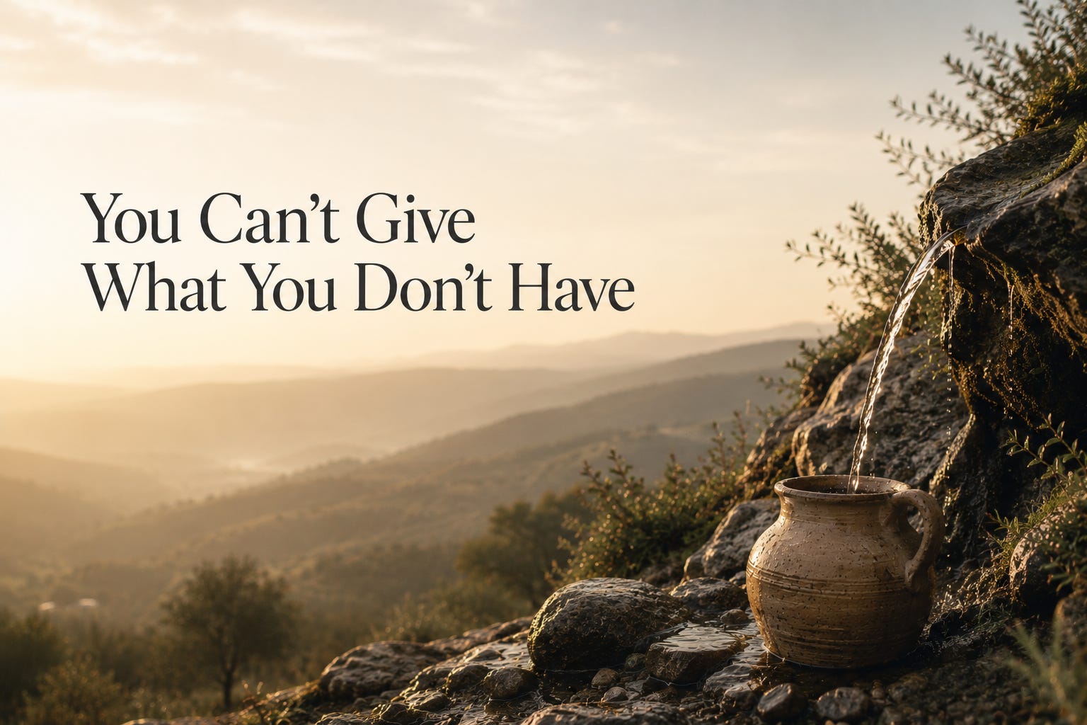 You Can’t Give What You Don’t Have